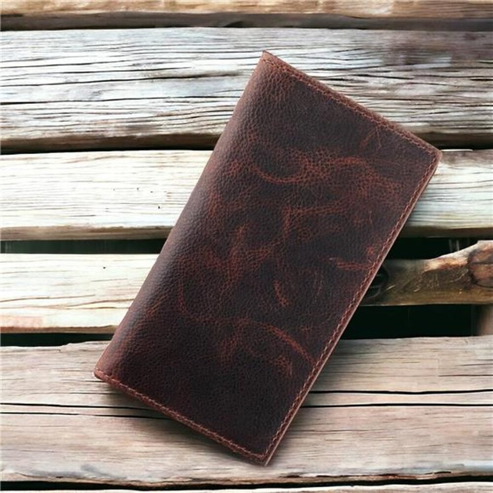 Classic Men's RFID Vintage Look Genuine Leather Long Bifold Wallet